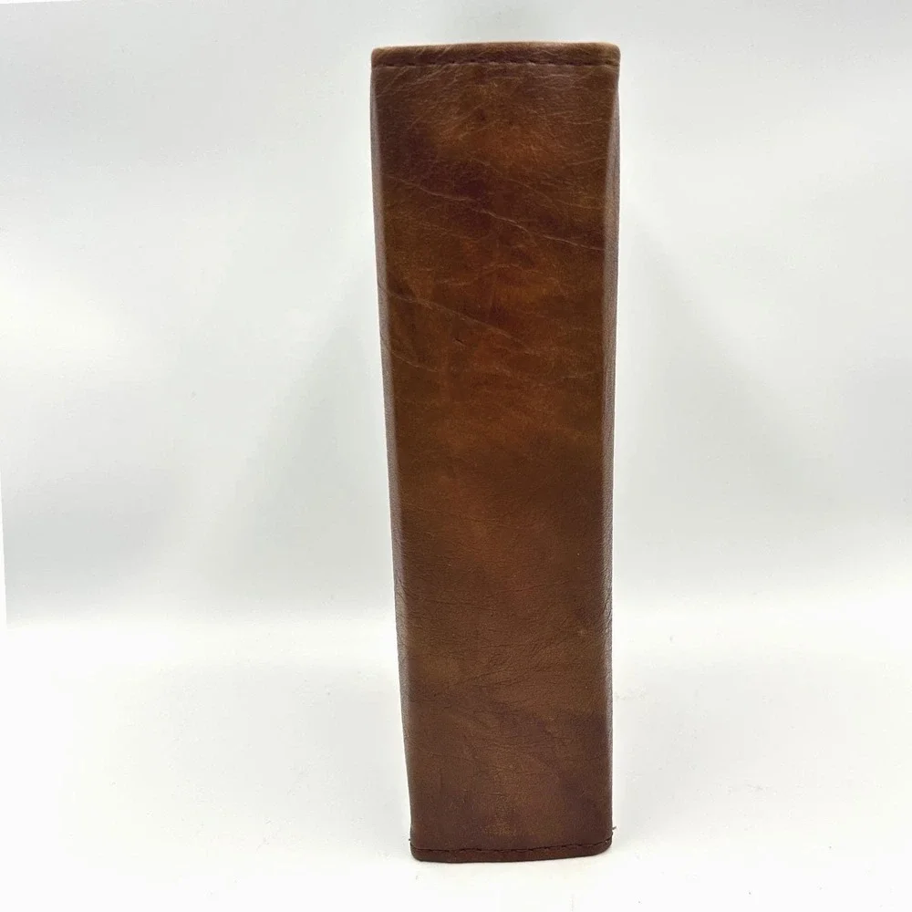 Vintage Day-Timer Executive 7 Ring Binder Antique Vinyl Organizer Brown Made USA